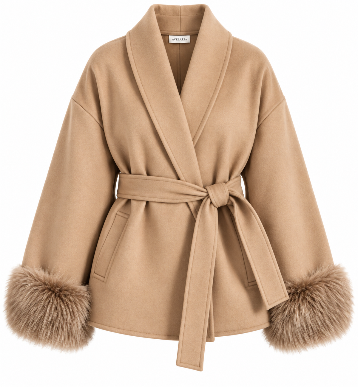 Avelaria – Eleganter Wintermantel mit Fellmanschetten