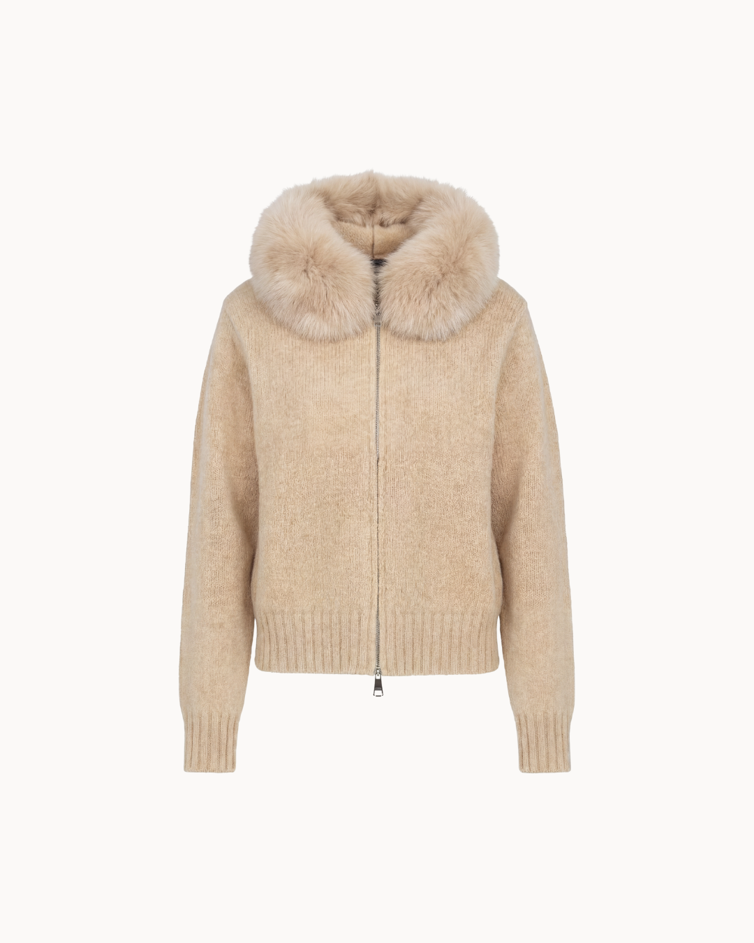 Avelaria - kuschlige Strickjacke mit Fellkragen
