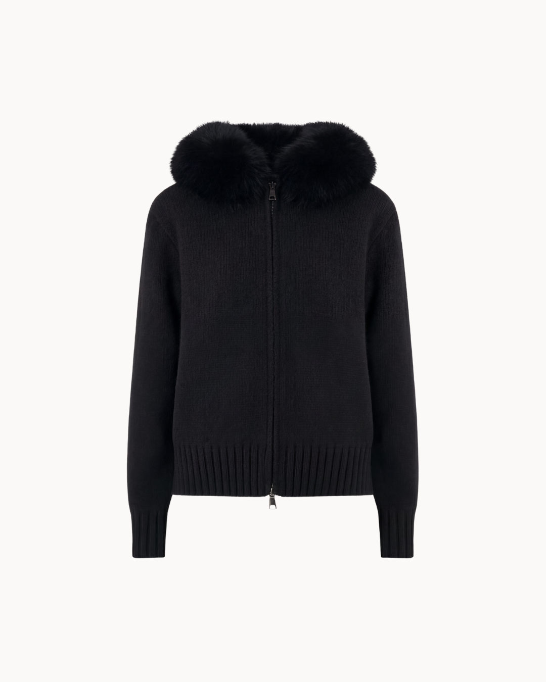Avelaria - kuschlige Strickjacke mit Fellkragen