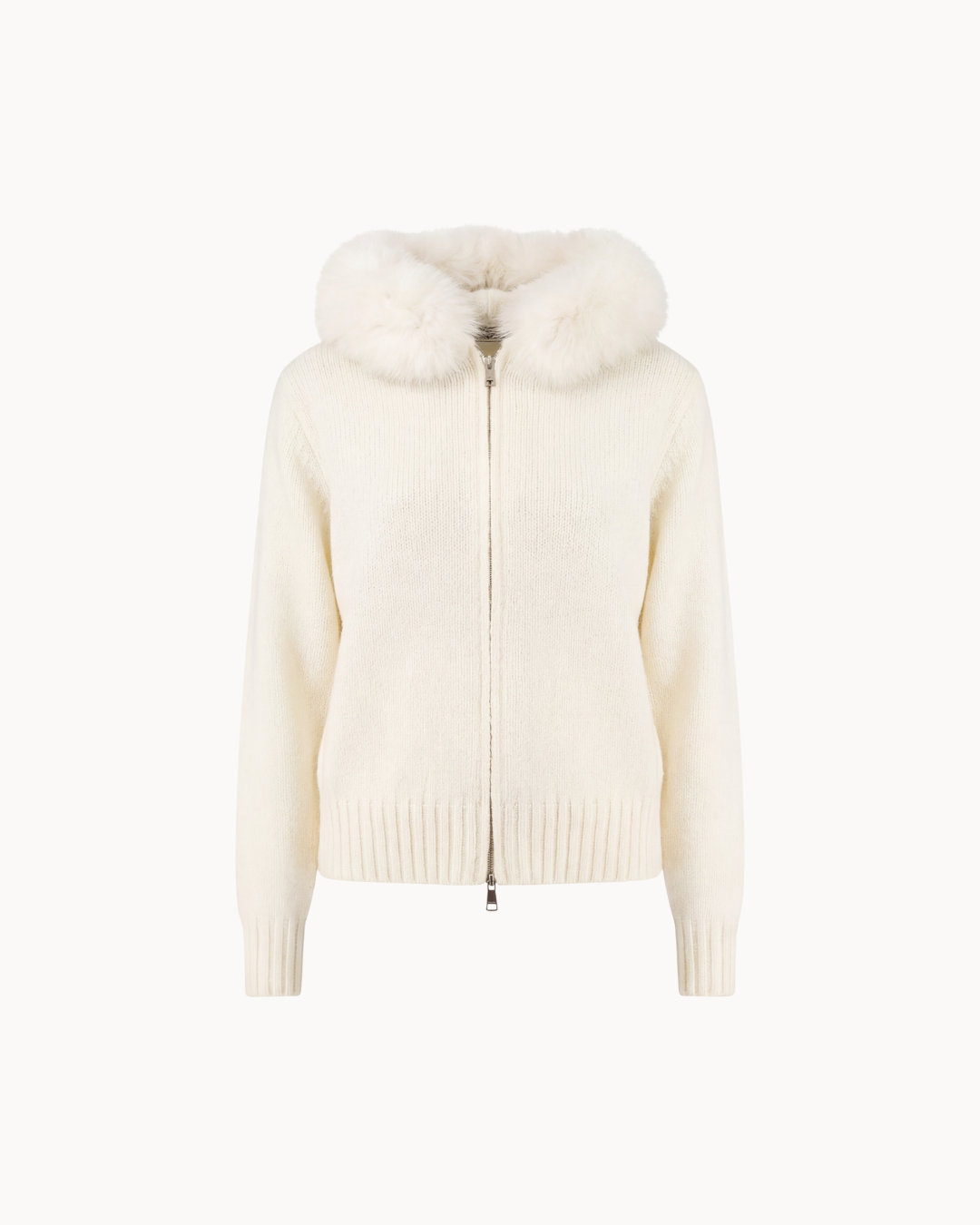 Avelaria - kuschlige Strickjacke mit Fellkragen